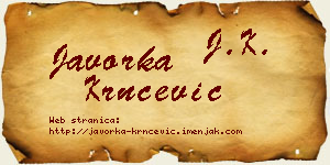 Javorka Krnčević vizit kartica